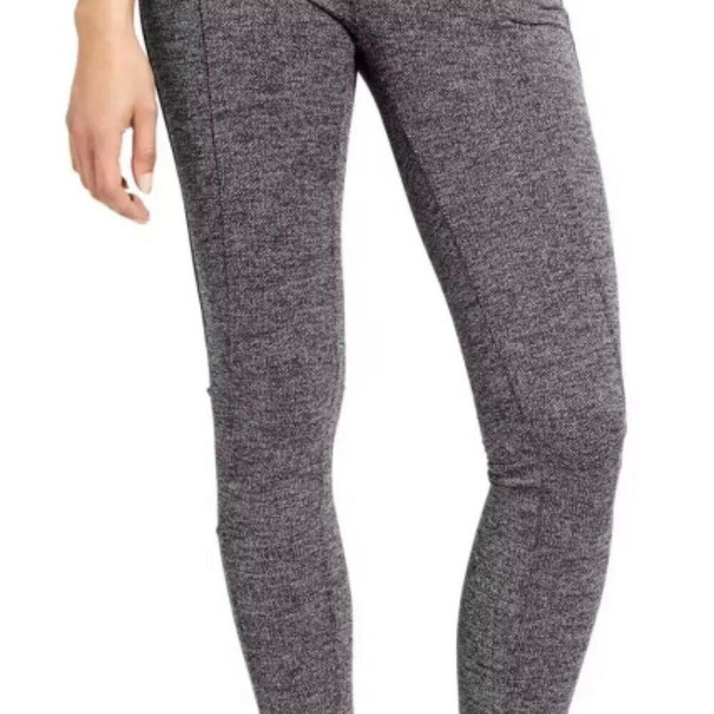 Athleta Metro Leggings Women's Size Small Black White Herringbone High Waisted